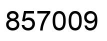 Number 857009 black image