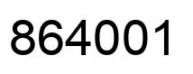 Number 864001 black image