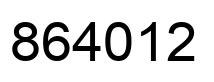 Number 864012 black image