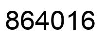 Number 864016 black image