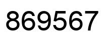 Number 869567 black image
