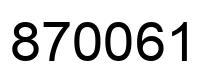 Número 870061 imagen negro