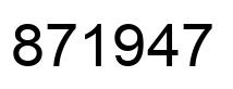Number 871947 black image