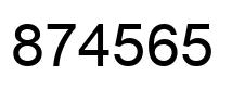 Number 874565 black image