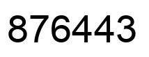 Number 876443 black image