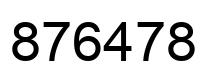 Number 876478 black image