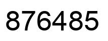 Number 876485 black image
