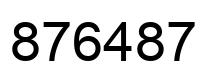 Number 876487 black image