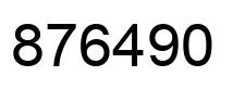 Number 876490 black image