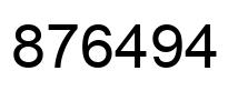 Number 876494 black image