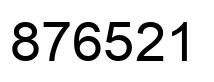 Number 876521 black image