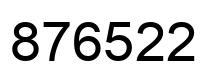Number 876522 black image