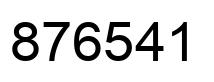 Number 876541 black image