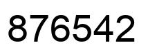 Number 876542 black image