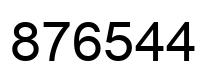 Number 876544 black image