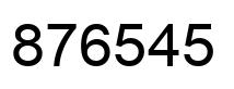 Number 876545 black image