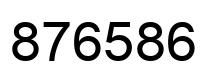 Number 876586 black image