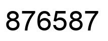 Number 876587 black image