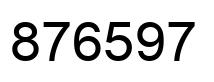 Number 876597 black image