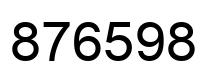 Number 876598 black image