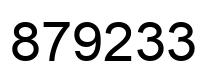 Number 879233 black image