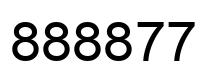 Number 888877 black image