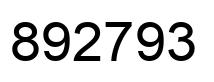 Number 892793 black image