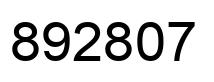 Number 892807 black image