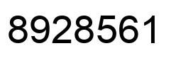 Number 8928561 black image
