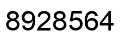 Number 8928564 black image