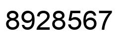 Number 8928567 black image