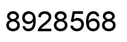 Number 8928568 black image