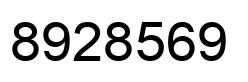 Number 8928569 black image