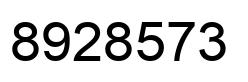 Number 8928573 black image