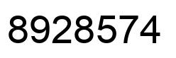 Number 8928574 black image