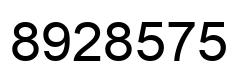 Number 8928575 black image