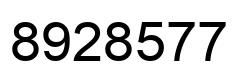 Number 8928577 black image