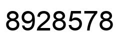 Number 8928578 black image