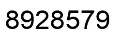 Number 8928579 black image
