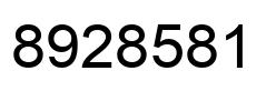 Number 8928581 black image
