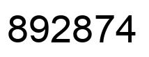 Number 892874 black image