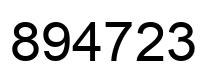 Number 894723 black image