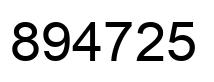 Number 894725 black image