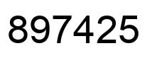 Number 897425 black image