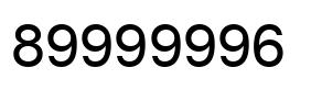 Number 89999996 black image