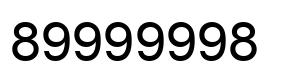 Number 89999998 black image