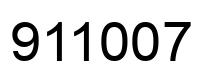 Number 911007 black image