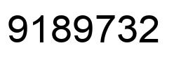 Number 9189732 black image
