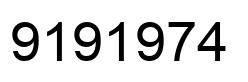 Number 9191974 black image
