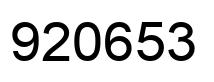 Number 920653 black image